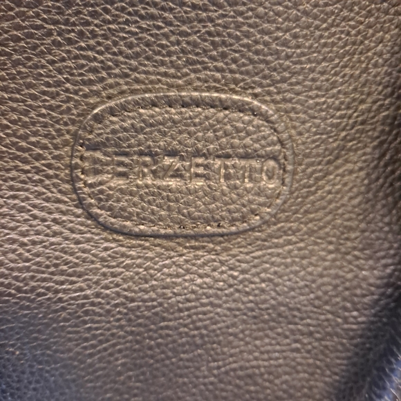 Terzetto Black Pebbled Italian Leather Satchel Crossbody Bag - Picture 3 of 10